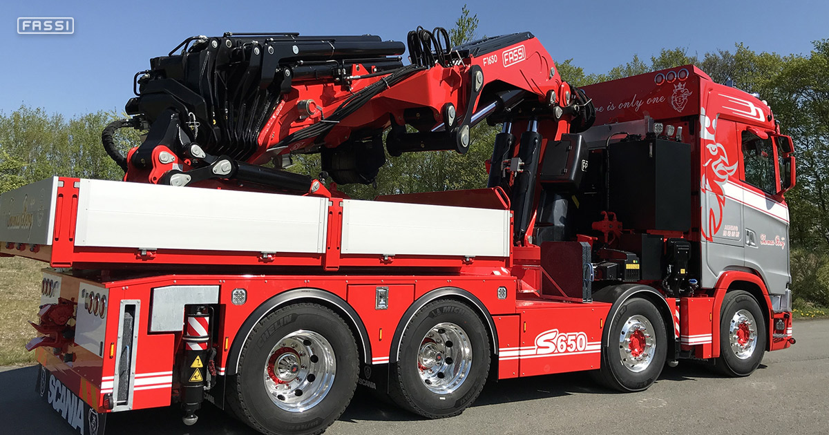 Fassi F1650RA crane for transport in Denmark 1