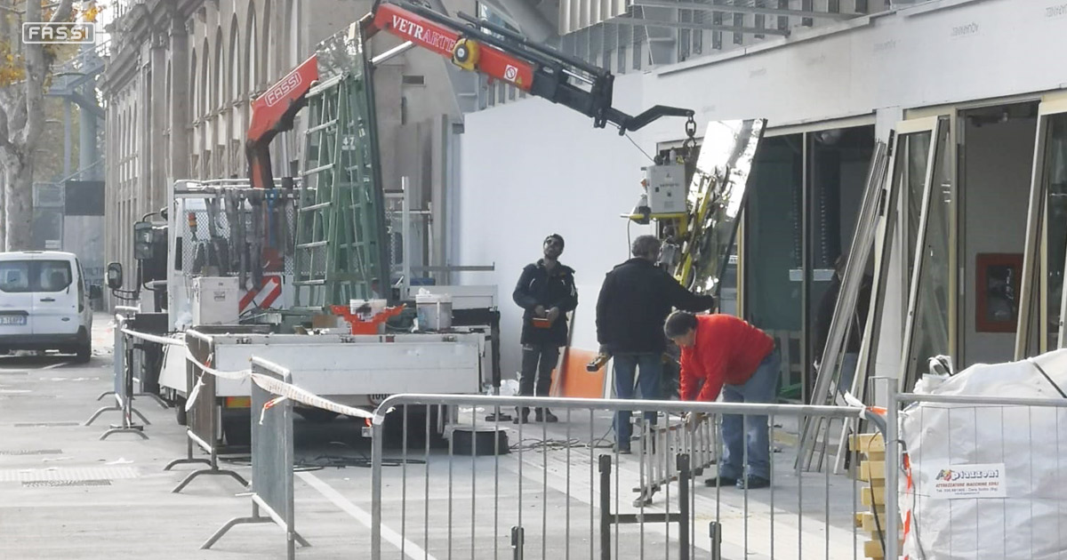 Fassi F65B dans le stade 