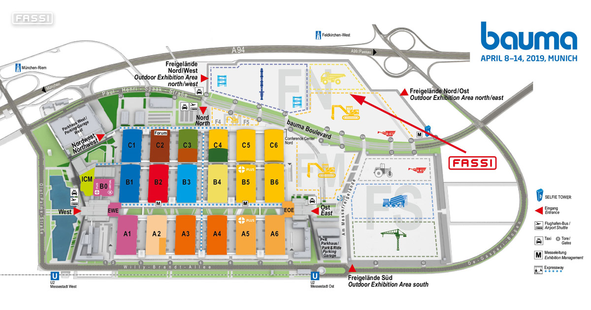 Fassi booth FN 926/2 into outdoor northern area